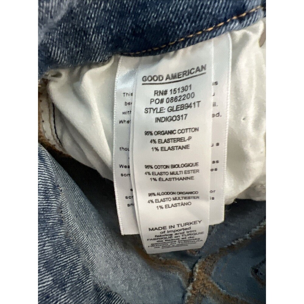 Good American Good Legs Skinny Jeans Indigo Light Wash Button-Fly Size 0 $135 - Picture 8 of 8